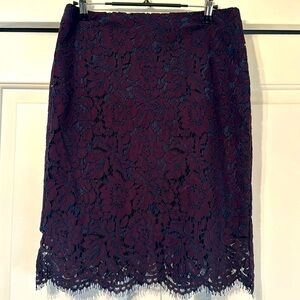 Banana Republic Navy and Burgundy Pencil Skirt Size 2